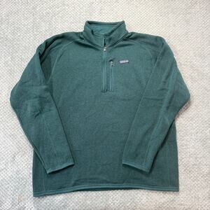 PATAGONIA Forest Green Quarterzip Sherpa Lined Fleece Pullover Mens XXL